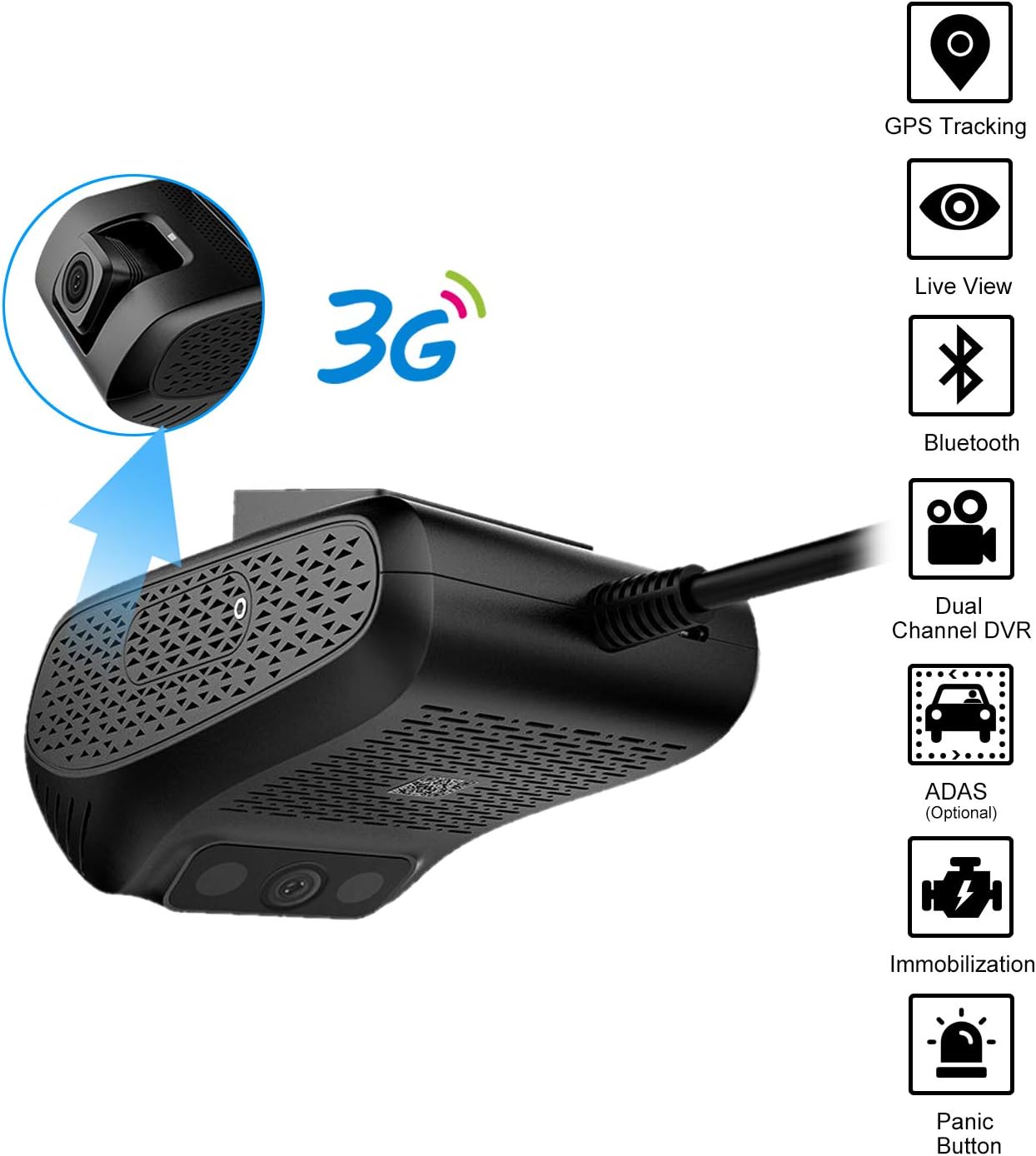 Dealcoo Dash Cam Pro for Cars, Dashboard Camera Recorder HD 1080P with Front and Rear Night Vision WiFi & 3G Bluetooth Online GPS Tracker, Live Video Monitoring Parking Mode WDR with 16G SD Card