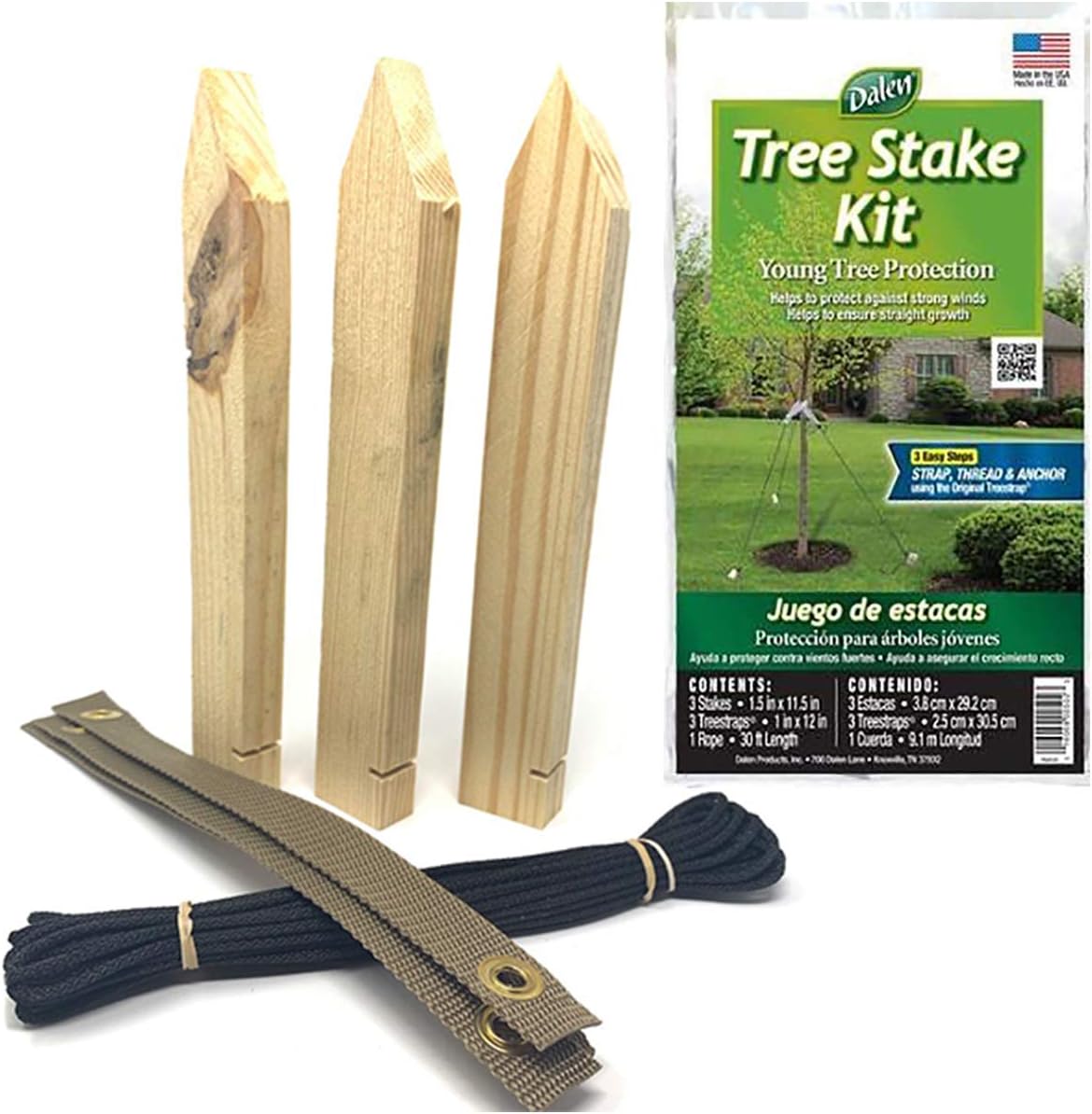 Tree Stake Kit for Young Tree Sapling Strong Anchoring