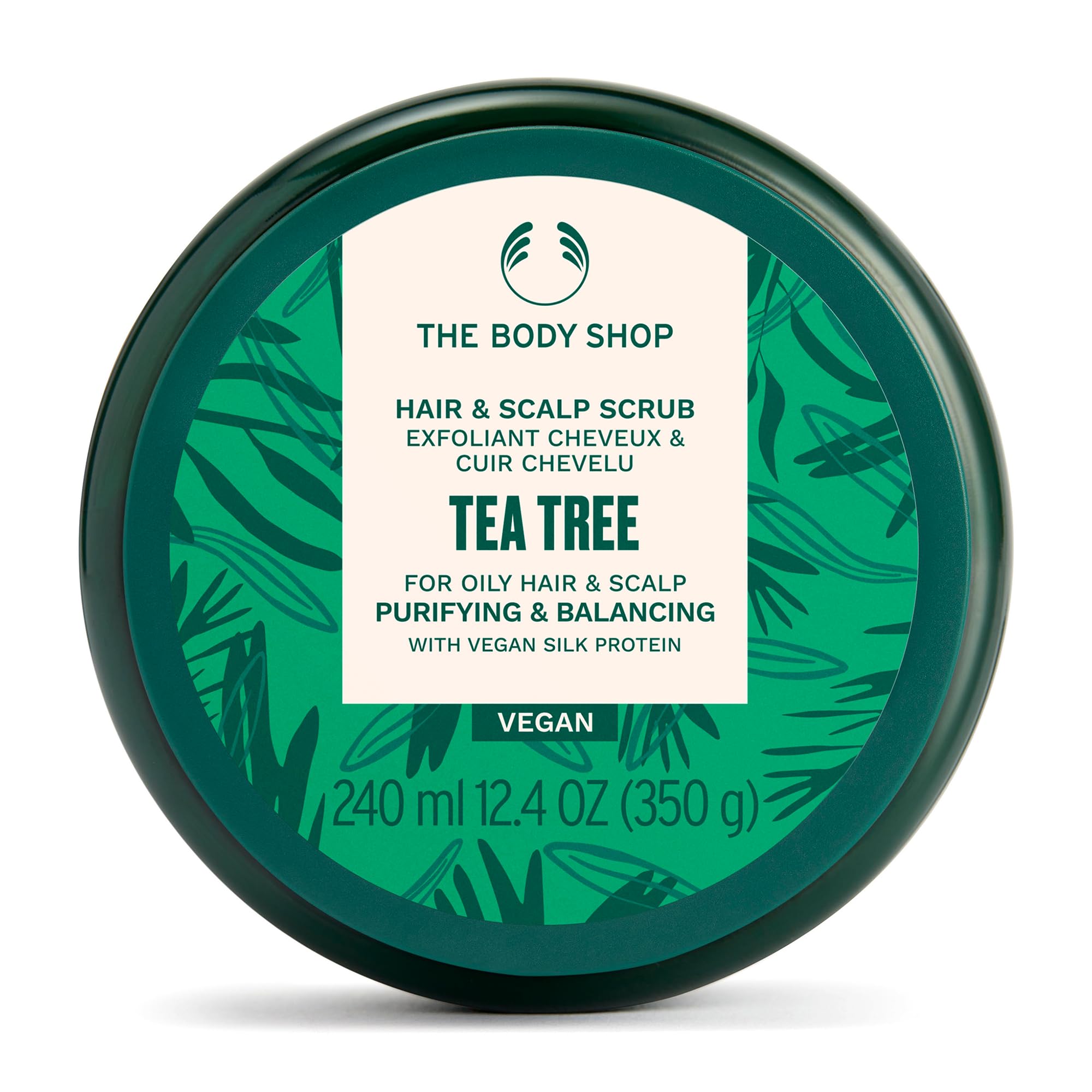 The Body Shop Tea Tree Hair & Scalp Scrub (1x 240ml), Purifying & Balancing Hair & Scalp Scrub, Exfoliate Scrub with Salt Crystals, Vegan Haircare for Oily Hair and Scalps
