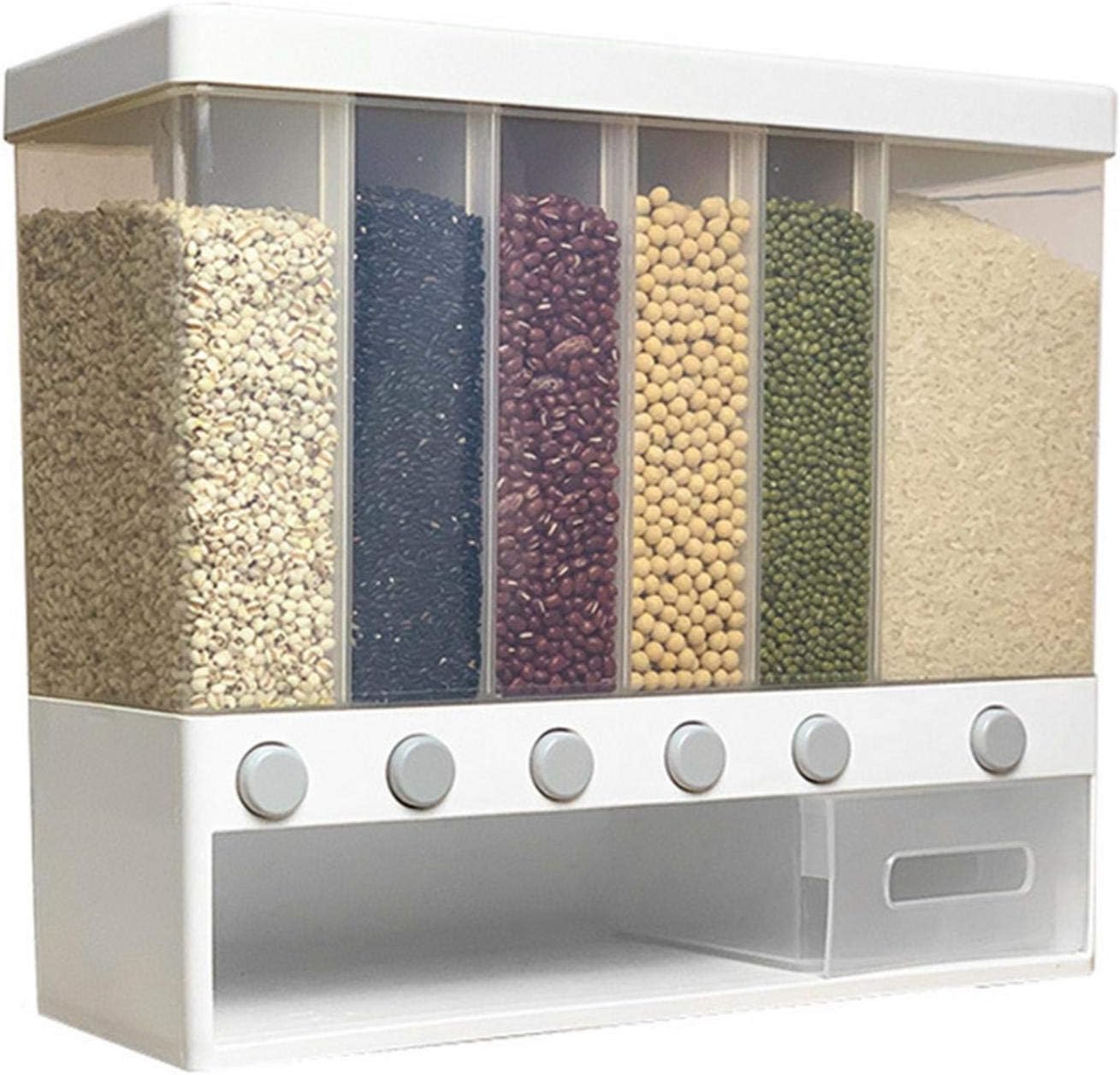 Grain Storage Box, Cereal Dispenser Container, Wallmounted Dry Food