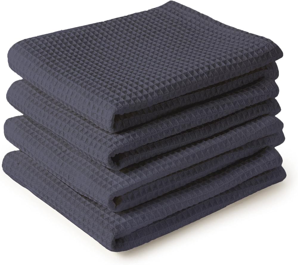 Encasa XO Kitchen Dish Towels Set 4 Cotton 70x45 cm Waffle Flat Loop
