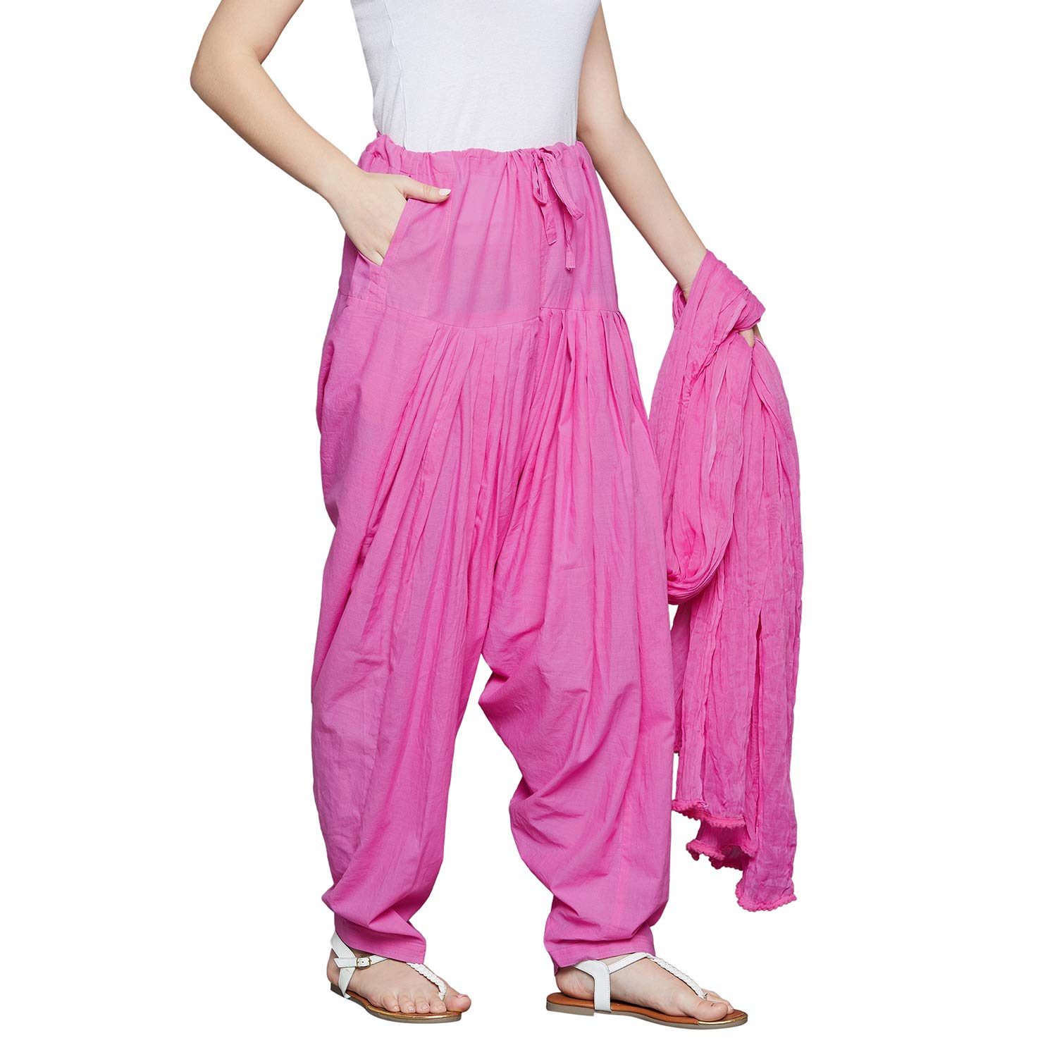 the pajama factory womens cotton full patiala salwar with dupatta