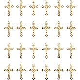 Ruwado 30 Pcs Jesus Crucifix Charms for Jewelry Making 3.7 x 2.2 cm Vintage Cross Pendants for Women DIY Necklace Bracelet Crafting Supplies Keychain Earring Decoration