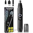 KPMARE Ear and Nose Hair Trimmer for Men Women, USB-C Rechargeable, Personal Portable Travel Nose Hair Grooming Tool with LED Light, Lightweight (Black)