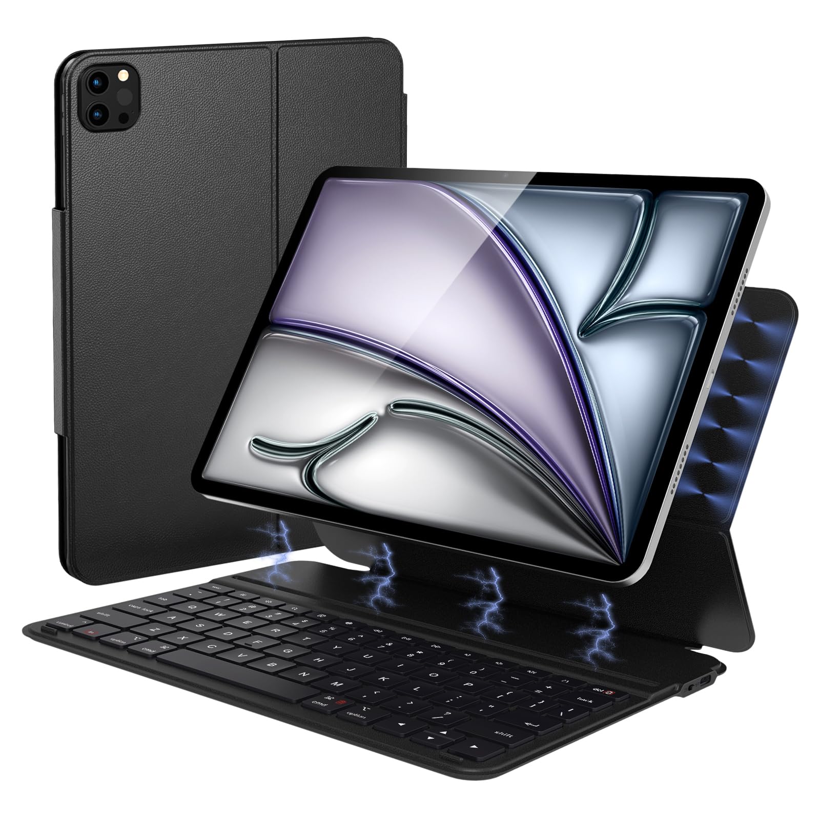 Photo 1 of Qulose Keyboard Case for iPad Air 11 inch (M3 2025/M2 2024), Magnetic Bluetooth Keyboard for 10.9" iPad Air 5th 4th and iPad Pro 11" 1st/2nd/3rd/4th, Rechargeable Folio with Adjustable Stand