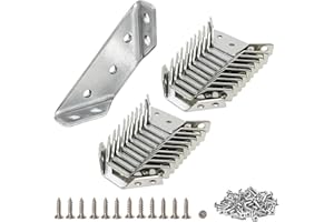 365HOME Universal Furniture Corner Connector, Angle Fasten Connector Furniture Triangle Support Frame Stainless Steel Corner Bracket, Corner Bracket Support with Screws (20 Pcs + 140 Screw)