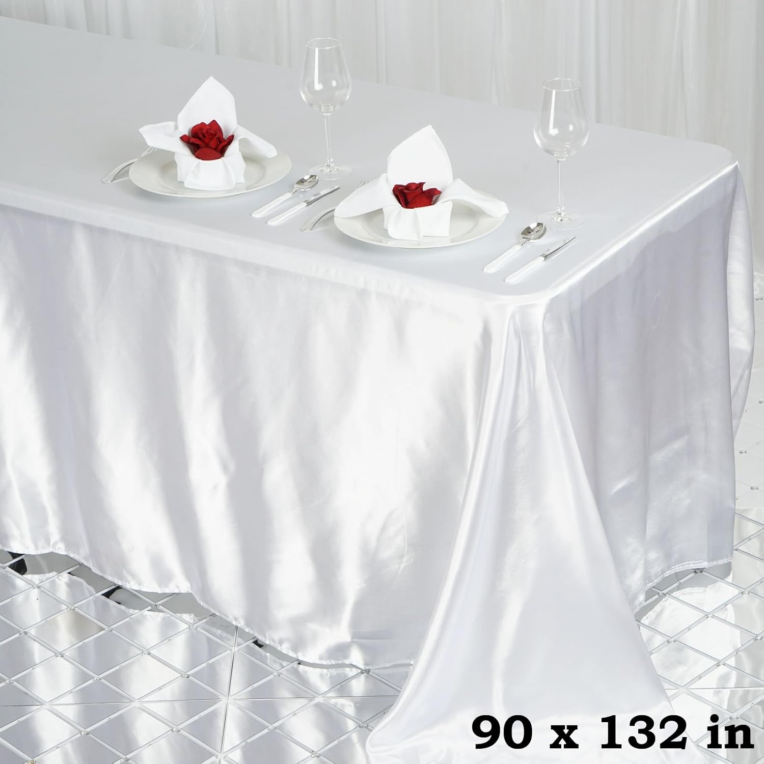 Best white satin table cloth