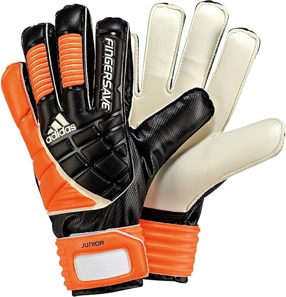 Adidas Fingersave Junior Goalkeeper Gloves Black/warning Size 6.5 Soccer Goalie