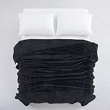 MOONLIGHT20015 Fleece Throw Blanket 150x200 cm 400 GSM Black view 4