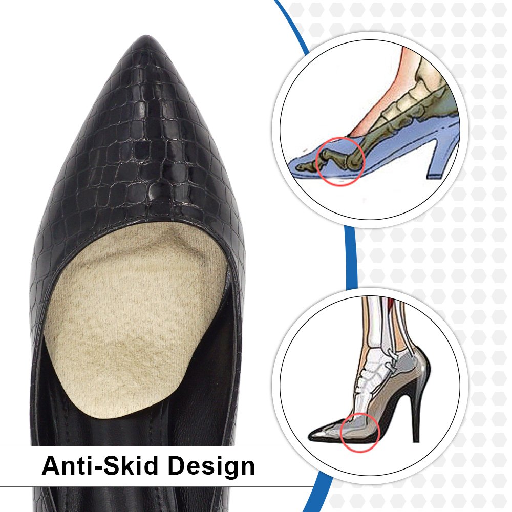 Dr. Foot’s Ball of Foot Cushions, Metatarsal Forefoot Pads, Ball of Foot Massage Pads, Instant Relief for Women and Men 2 Pairs (Beige)