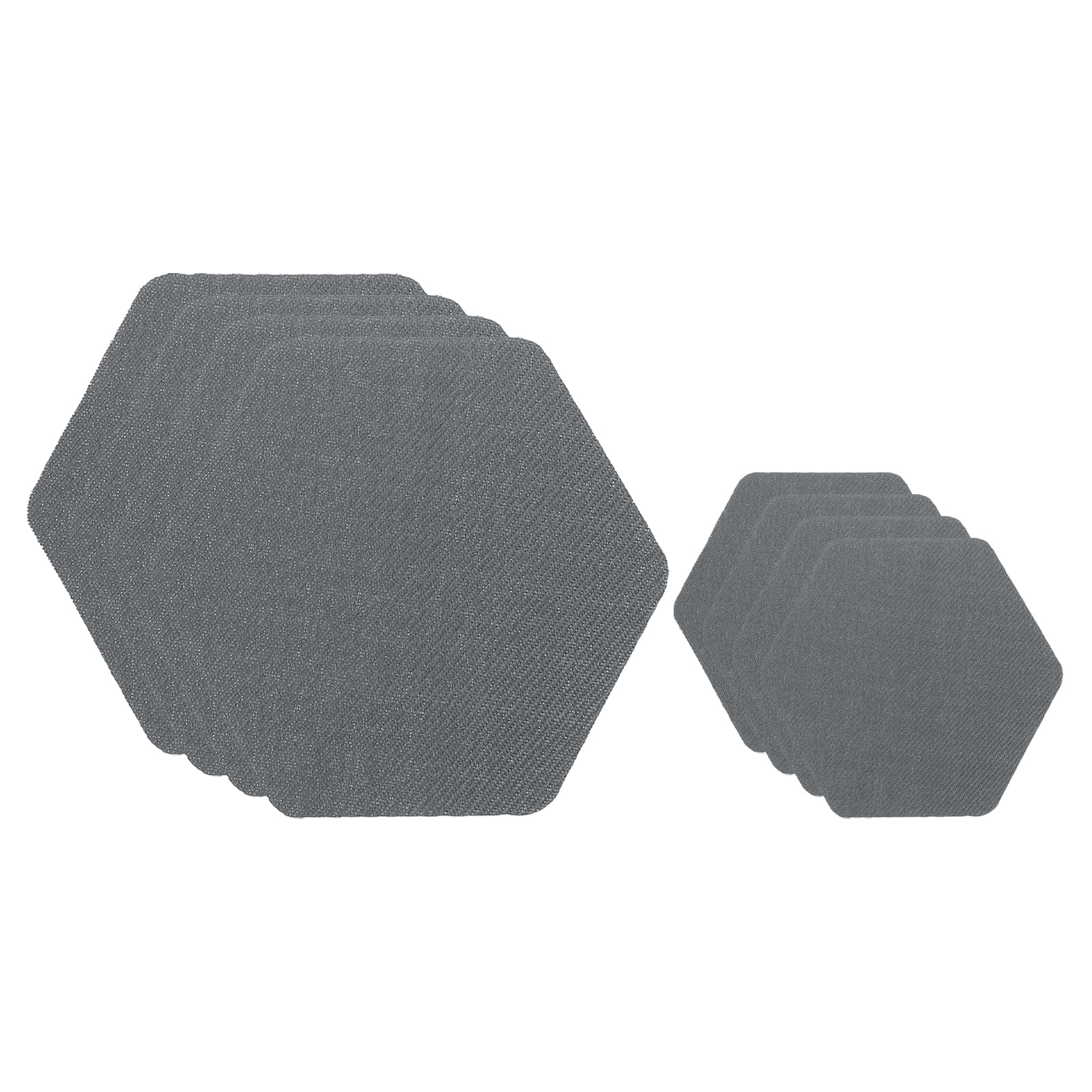 PATIKIL Nylon Repair Patches 2.5"x2.5" / 1.5"x1.5", 8 Pack Down Jacket Patch Hex Shaped Fabric Repair Tape for Repairing Clothing Jacket Tent Bag Outdoor Gear, Grey