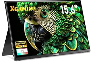 memzuoix Portable Monitor 15.6 Inch FHD 1080P USB C HDMI, IPS HDR Gaming Computer Display with Smart Cover, Plug&Play, Dual Speakers External Screen for Laptop PC MAC Phone Xbox Switch PS4 Table