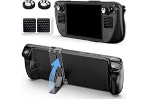 AOLION Stand for Steam Deck, Adjustable Foldable Stand Compatible with Steam Deck Game Console, Stream Deck Accessories with 1 Steam Deck Stand, 2 Protect Sticker, 2 Thumb Grip Caps