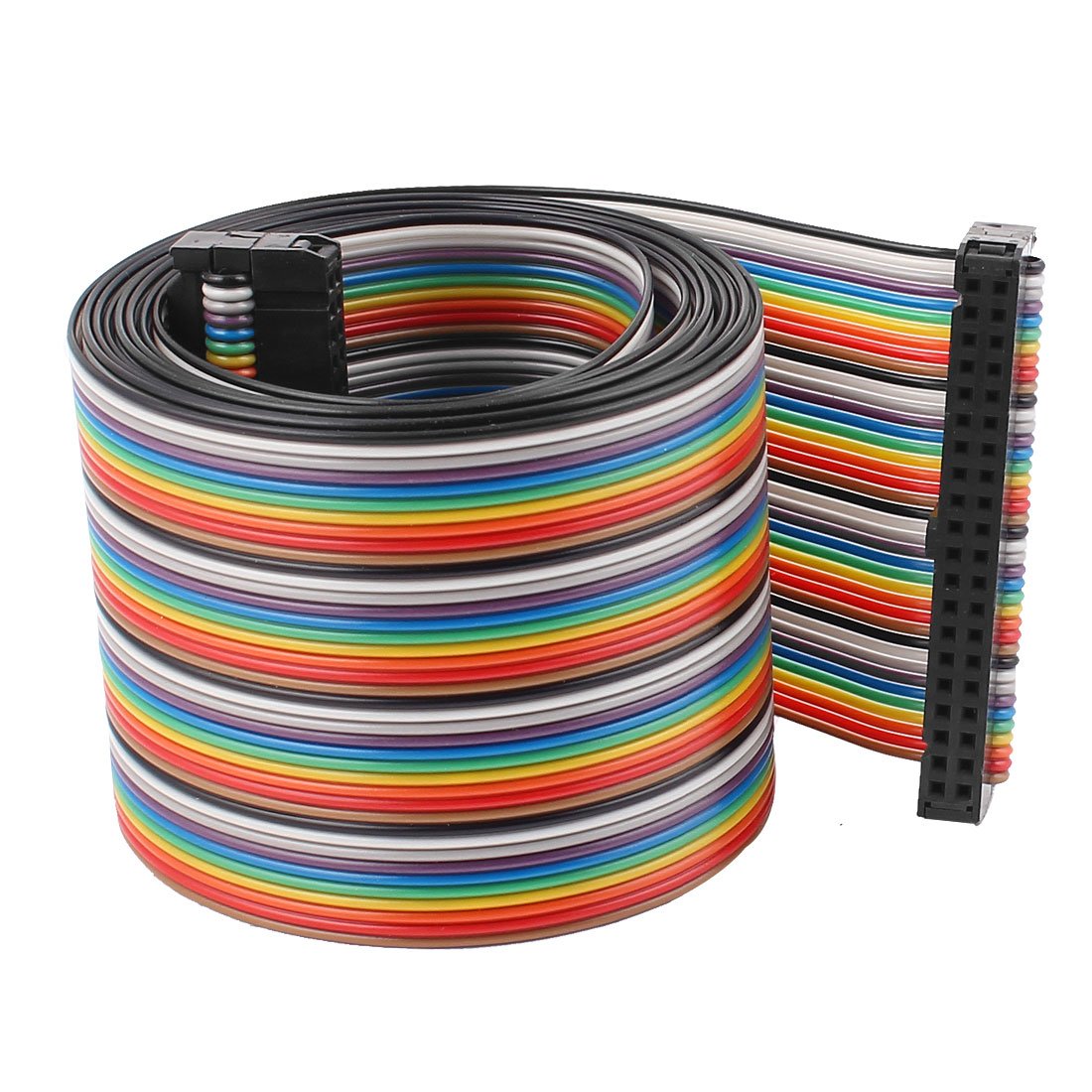 4.8ft 40 Pin 40 Way F/F Connector IDC Flat Rainbow Ribbon Cable... Free