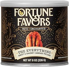 Fortune Favors Candied Pecans, Sweet and Salty Snack, Hand Crafted in Small Batches, USA-Grown (8oz, Everything)