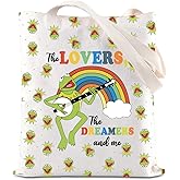TGBJE Rainbow Frog Gift The Lovers The Dreamers and Me Tote Bag Singing Frog Lover Gift The Frog Merchandise (The Lovers frog tote)
