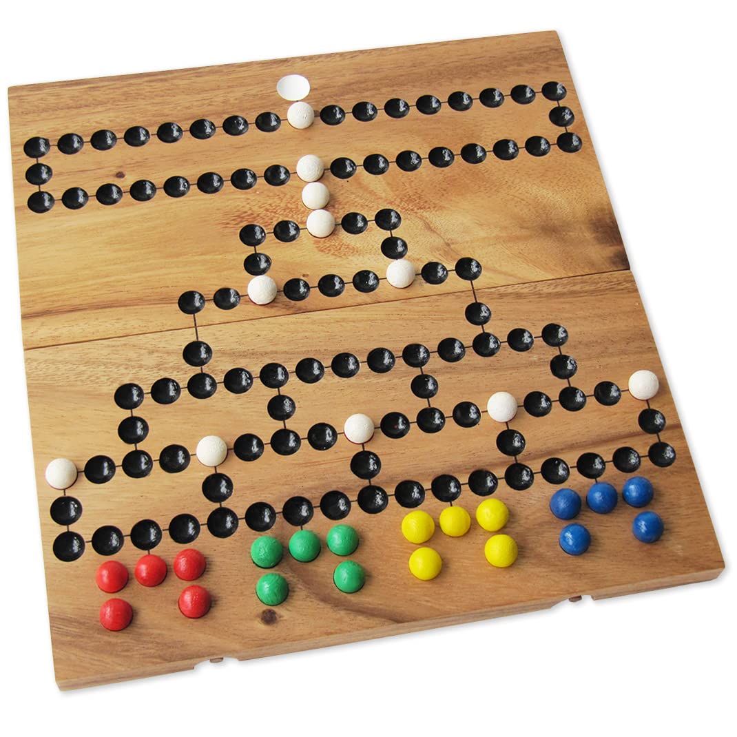 BARRICADE - MALEFITZ for 2 to 4 players from 6 years old. Family strategy board game in eco-friendly solid wood, CE-approved - 10 x 10 inch - Le Délirant® brand - reclosable board - easy storage.