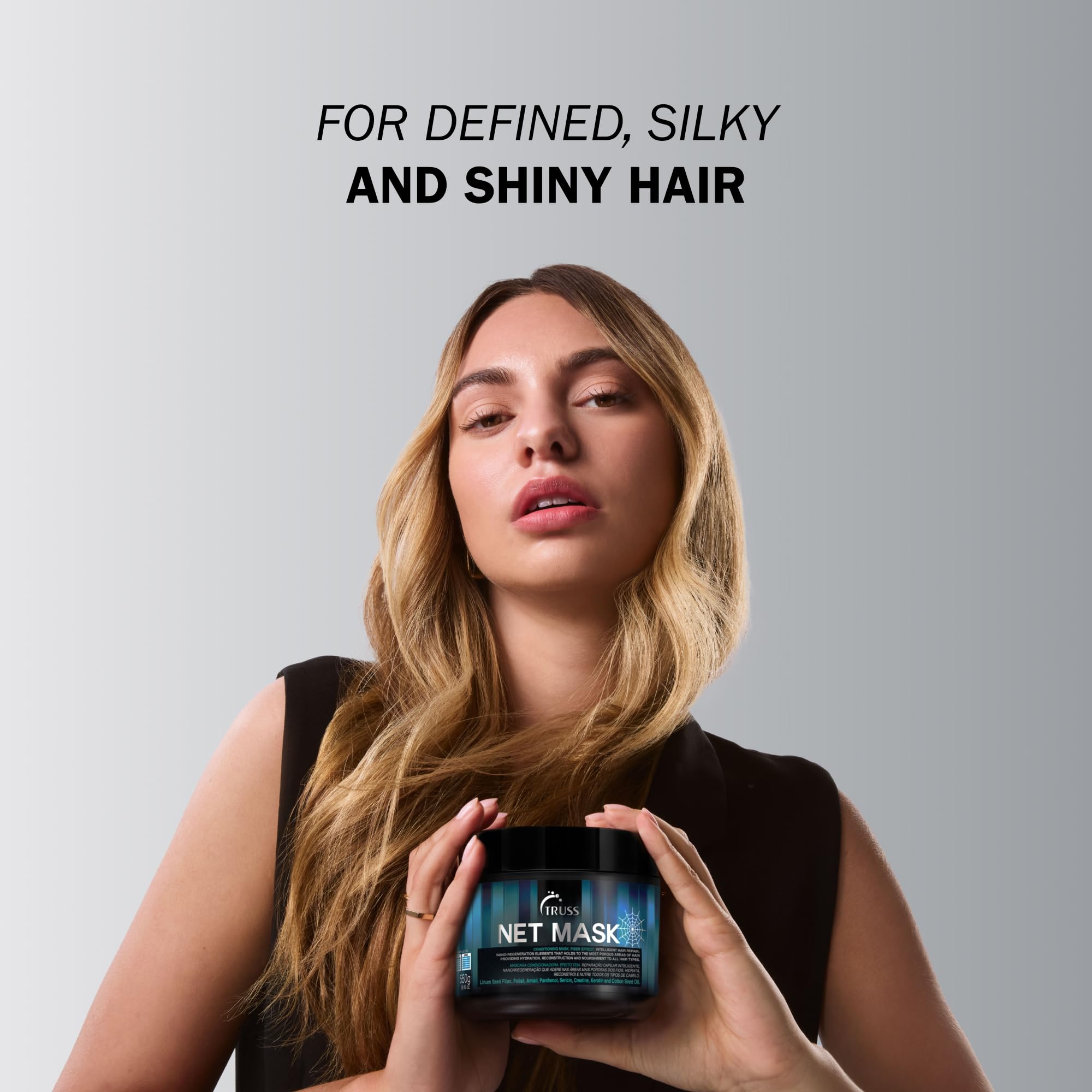 TRUSS Net Deep Conditioning Hair Mask for Damaged Hair - Formulated with Nano-Regeneration for Protein Replenishment, Hydration & Shine - Reduces Frizz, Defines Curls & Restores Elasticity (19.4 Oz)