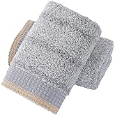YiLUOMO Grey Hand Towels Striped Pattern Super Soft 100% Cotton Decorative Color Fade Design Bathroom Hand Towel Set of 2, 13 x 29 Inch