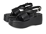 Free People Women's Holt Flatform Sandals, Black, 9.5