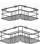 Menbyci Corner Shower Caddy 2 Pack Adhesive Stainless Steel 8 Hooks Black view 9