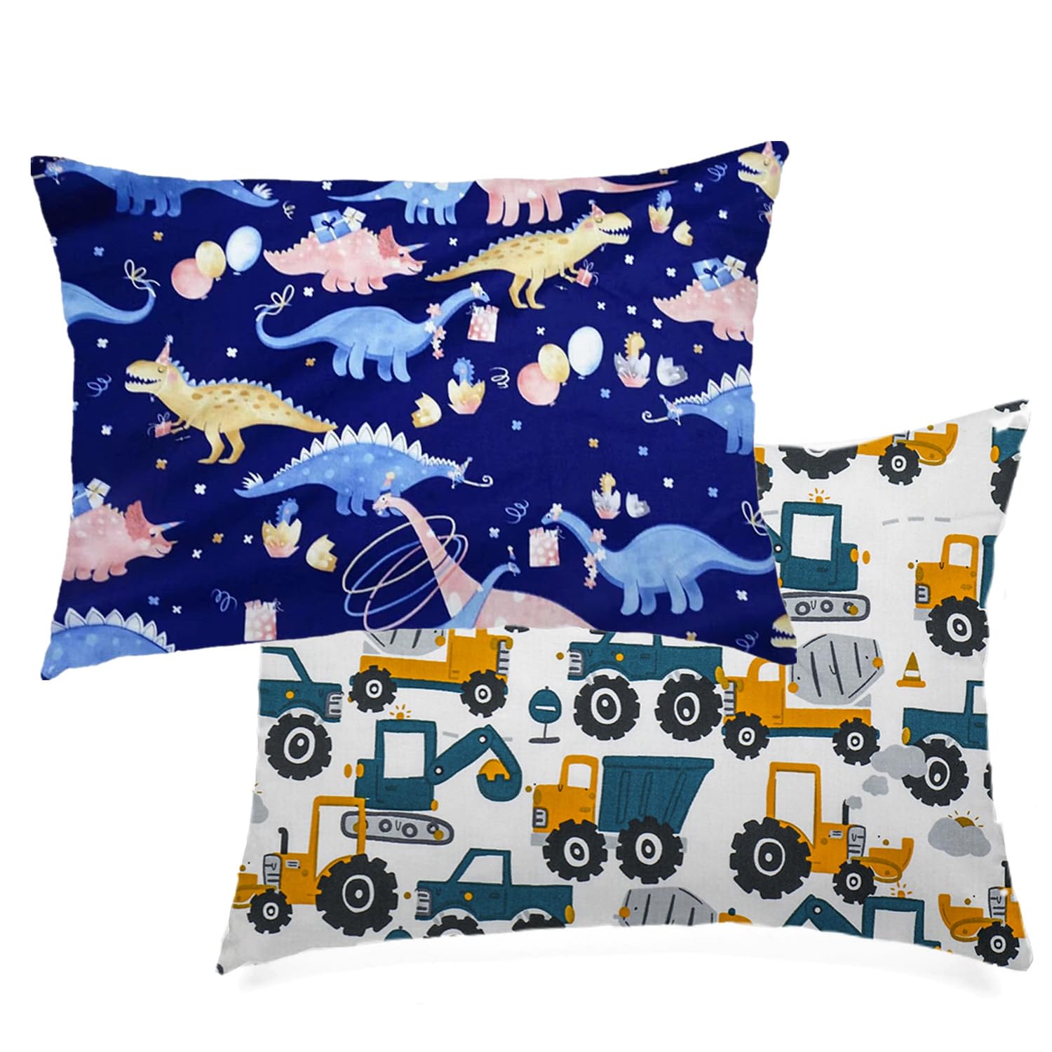 Baby Toddler Pillowcase, 2 Pack 100% Soft Cotton Cot Bed Pillow Pair Cases for Boys Girls Bedding, Kids Pillow Covers 40 x 60 cm, Travel Small Pillow Pillowcase with Envelope Closure