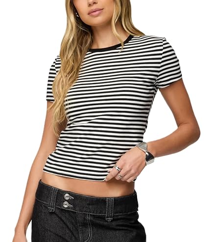 Baby Tees Y2k Women Teen Girls Graphic Short Sleeve Crop Tops