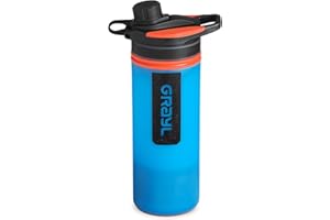 GRAYL GeoPress 24 oz Water Purifier Bottle - Filter for Hiking, Camping, Survival, Travel (Bali Blue)