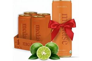 MEDASE Margarita "Hello Sunshine" Non-Alcoholic Mocktail (12oz 4 Pack) Authentic Taste, Healthy and Organic Drink, Alcohol Free Beverage, Low Calorie, Gluten Free, Vegan, GMO Free