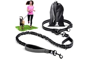 SparklyPets - Hands Free Dog Leash with Reflective Stitches - Waist Leash for Dog Walking, Hiking, Training, Jogging, Canicross, Running - for Medium & Large Breeds
