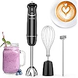 KOIOS 800-Watt/ 12-Speed Immersion Hand Blender(Titanium Reinforced), Turbo for Finer Results, 3-in-1 Set Includes BPA-Free B