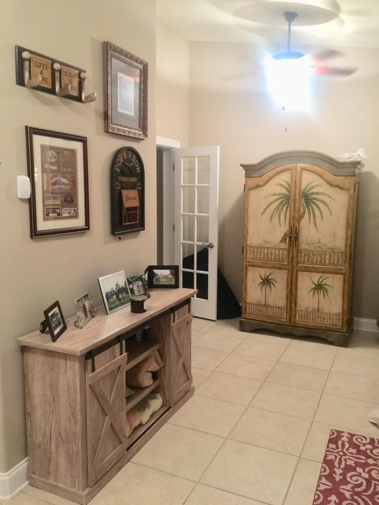 41/mo Finance Pamari Wrangler Sliding Barn Door TV Stand, OffWhite