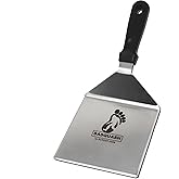 The Sasquash - Mammoth Smash Burger Spatula - Professional Grade Extra Wide Hamburger Turner - Heavy Duty 6 x 5.5 Inch, One Pound Knife Grade Stainless Steel, Blackstone BBQ Griddle and Grill Tool