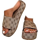 Generic Women's Canvas Platform Slides Sandals Comfortable Open Toe Summer Beach Sandals Casual Walking Slippers