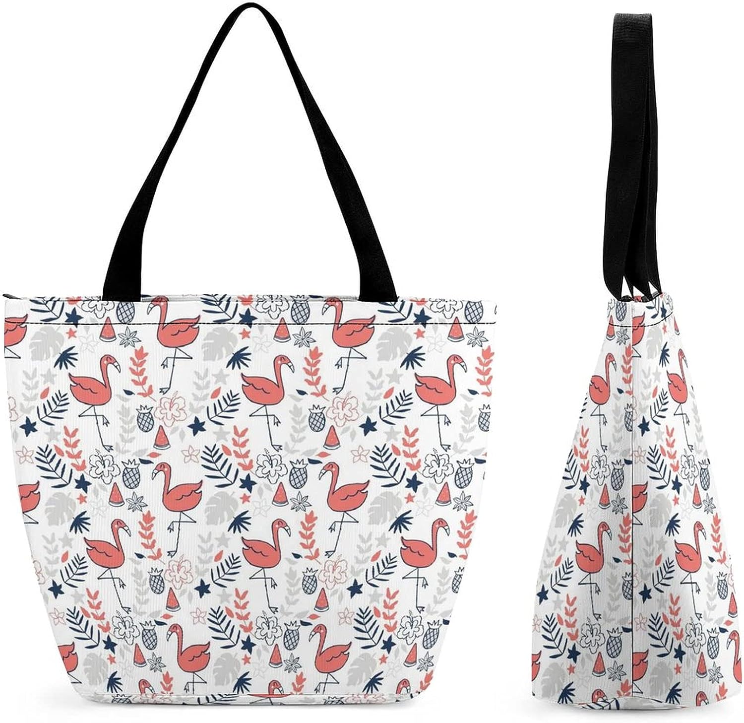 Flamingo Dance in Coral - Bolsa de compras para mujer, bolsa para