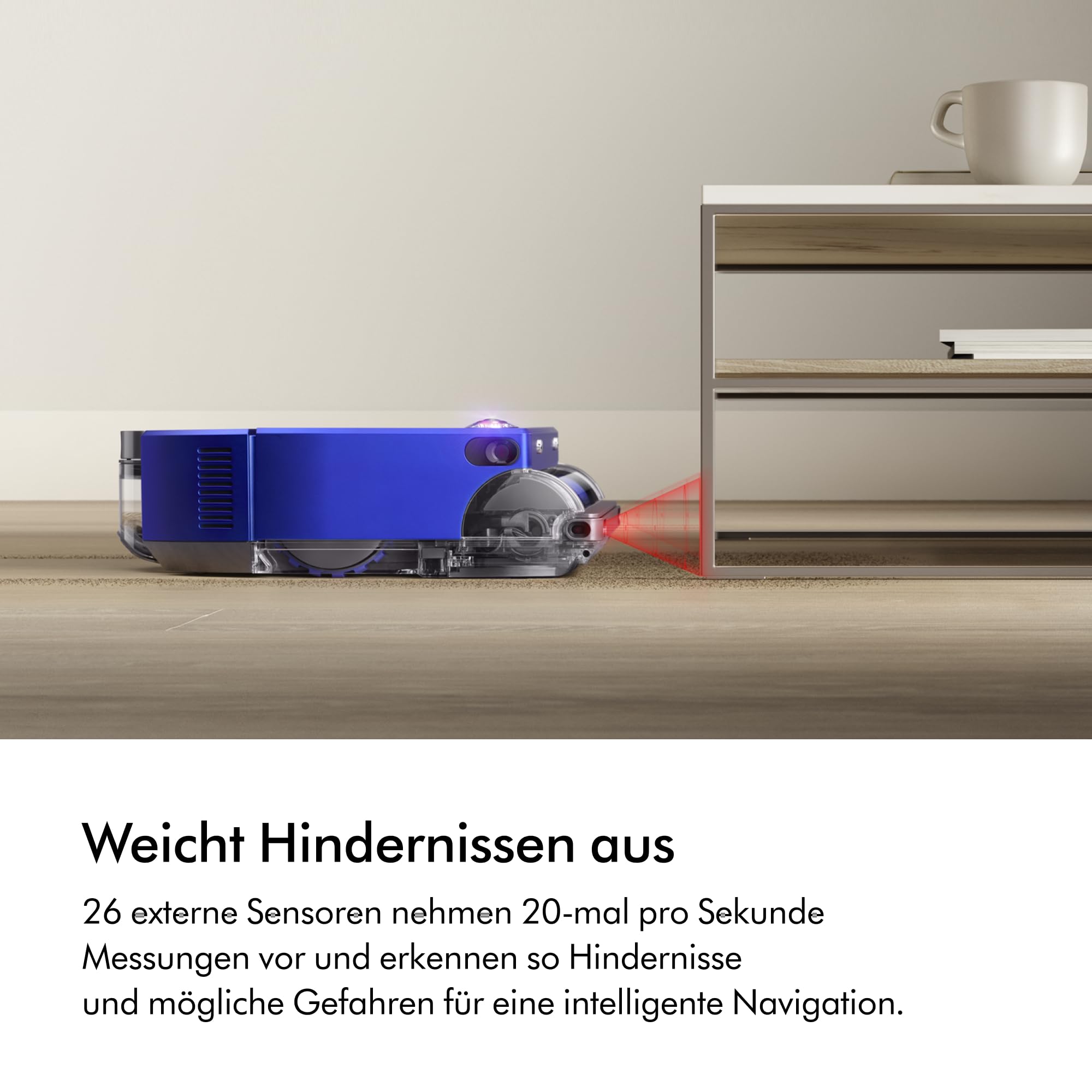 Dyson 360 Vis NAV™ Saugroboter, Vollbreite Bürste, entwickelt für alle Bodenarten (Blau/Nickel) 6