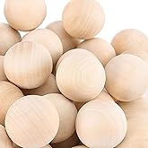 ZOENHOU 40 PCS 2 Inch Wooden Balls for Crafts, Unfinished Natural Round Hardwood Balls for DIY Project