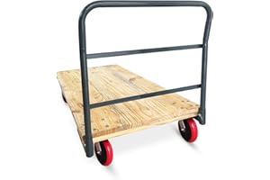 5SECONDS Hardwood Flatbed Platform Cart Industrial Dolly Heavy Duty 60” x 30” Platform Hand Push Truck Super Heavy Duty Flatbed with 3000Lb Capacity 8'' Swivel Wheels Commercial Moving