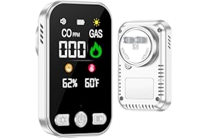 4 in 1 Plug in Carbon Monoxide Detector, Combustible Gas Detectors Alarm with 1000 mAh Backup Battery with HD Display CO Dete