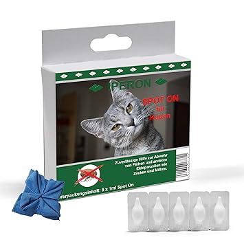Lyra Pet 5 X 1 Ml Iperon Spot On Für Katzen Zecken Flöhe Milben Microfasertuch