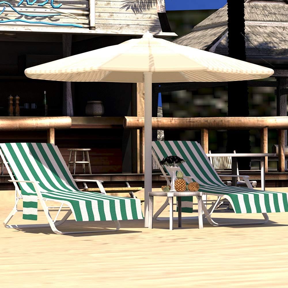 Lounge Chair Cover,Microfiber Beach Towel Cover Patio Chairs and Recliners Cover,Chaise Lounge Chair Cover Sun Lounger with Pockets for Pool,Hotel,Vacation,Sunbathing Fast Drying Terry Towel (Y12): Kitchen & Dining