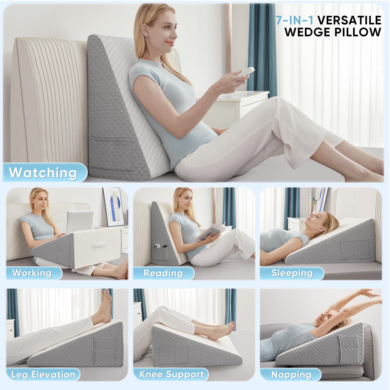 Forias Wedge Pillow for Acid Reflux Relief 12