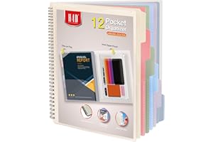H4D 12 Pocket Morandi Color Spiral Multi Pocket Folder Poly Project Organizer