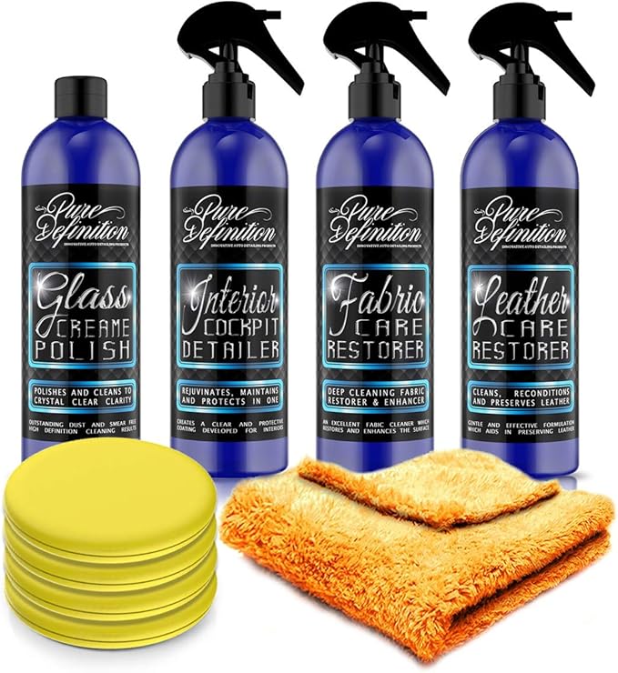 Pure Definition Car Interior Cleaning Kit, Glass, Leather, Fabric