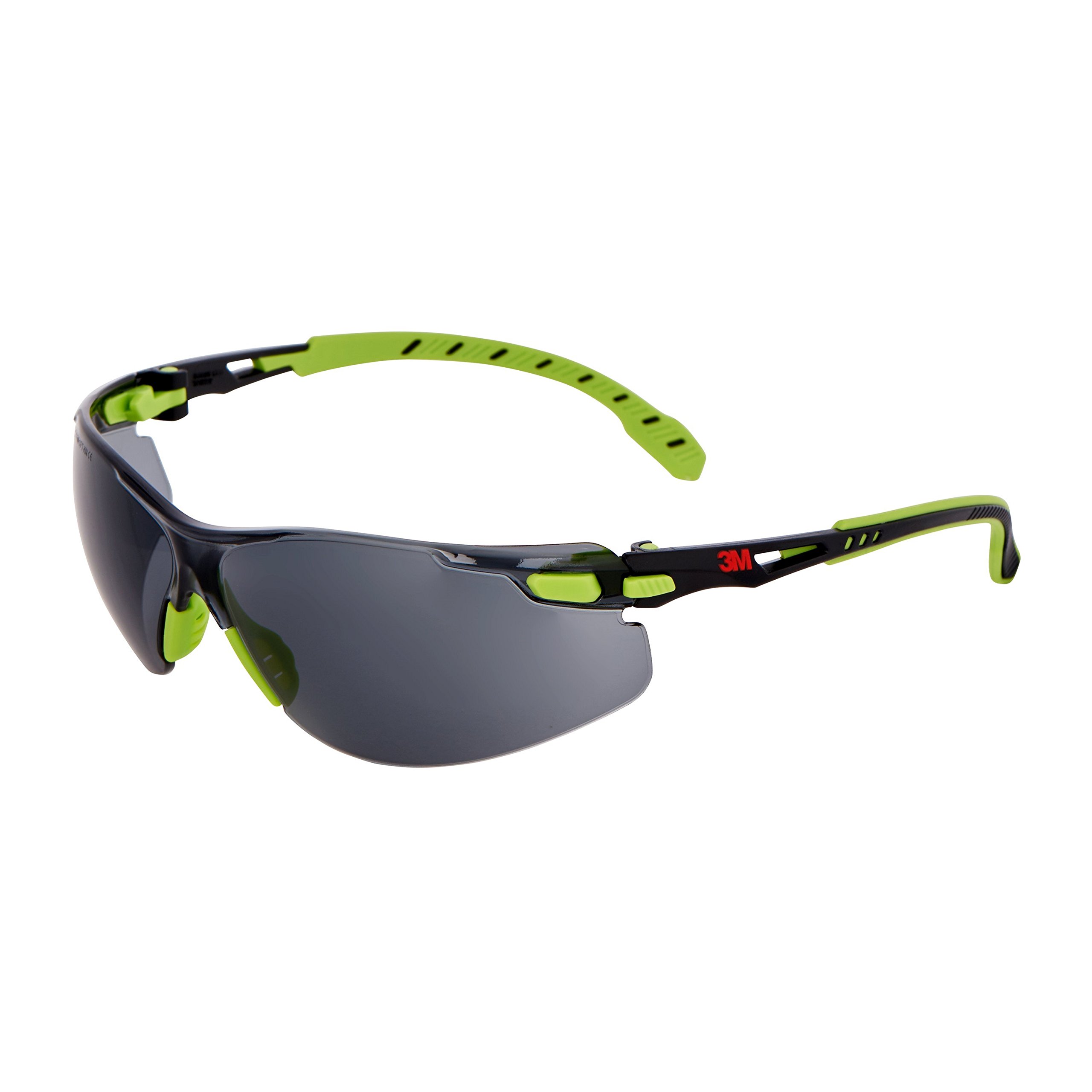 3M Solus Safety Glasses Green/Black frame, Scotchgard Anti-Fog, Grey Lens, S1202SGAF-EU