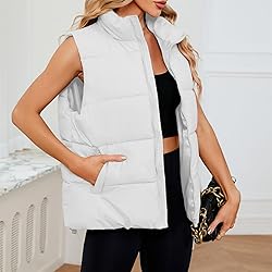 Century Star White Puffer Vest for Women's