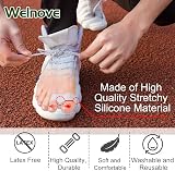 Welnove Pack 12 Bunion Corrector Toe Separators with 2 Loops White view 5