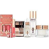 Charlotte Tilbury Holiday Beauty Set - Airbrush Flawless Setting Spray 100ml, Charlotte's Magic Cream 30ml, Magic Serum 8ml, Golden Goddess Eyeshadow Palette & Icon Baby Lip Duo