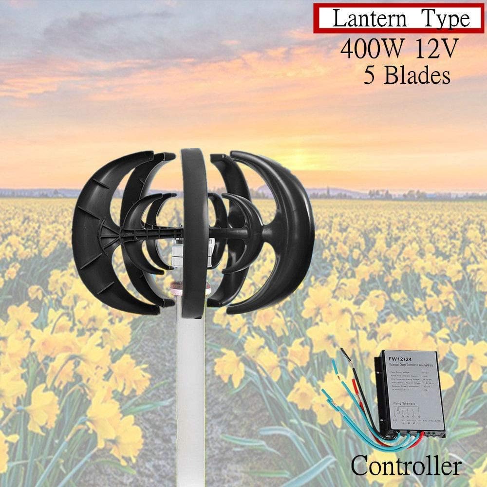 Haosan Wind Turbine 12V, 400W Garden Wind Turbine Wind Turbine Generator Vertical Wind Generator