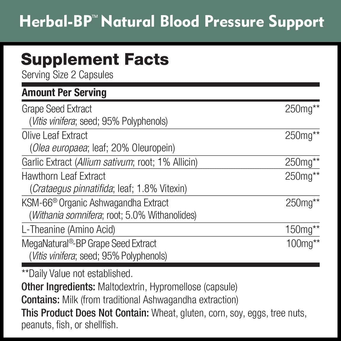 Herbal-BP Natural Blood Pressure Supplement by DailyNutra - Supports Cardiovascular Health & Stress Management | Medical Grade Plant Extracts - Safe, Long-Term Support (90 Capsules): Health & Personal Care